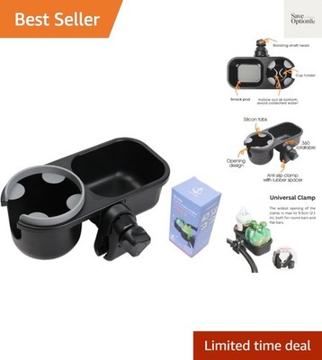 360-Degree Rotating Stroller Snack Tray with Cup Holder for Baby's Enjoyment