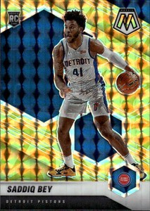 2020-21 Panini Mosaic Saddiq Bey #209 Mosaic Reactive Yellow Detroit Pistons 15N