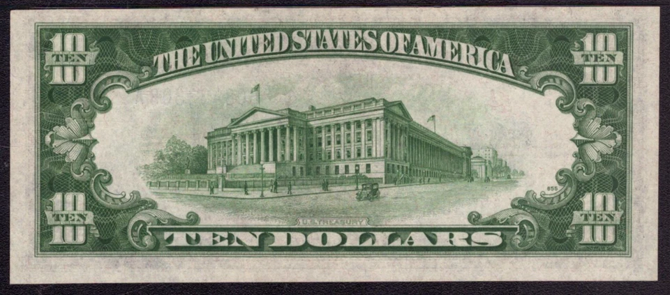 1934 A $10 SILVER CERTIFICATE NORTH AFRICA LATE FINISH PLATE 86 PMG ABOUT UNC 55 - Image 4 of 4