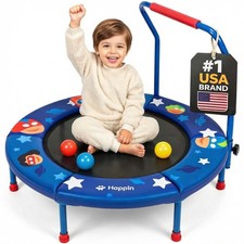 Happin  36 Mini Foldable Toddler Trampoline for Kids with Height-Adjustable Hand