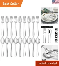 24-Piece Forks and Spoons Silverware Set, Food Grade Stainless Steel Flatware C