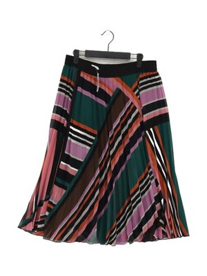 Ba&sh Damen Midi Rock L mehrfarbig gestreift Polyester mit Viskose Midi Plissee