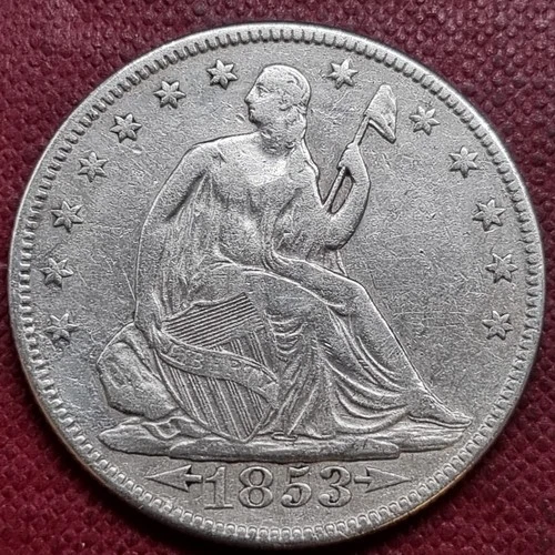 1853 Seated Liberty Half Dollar 50c VF+ #98314