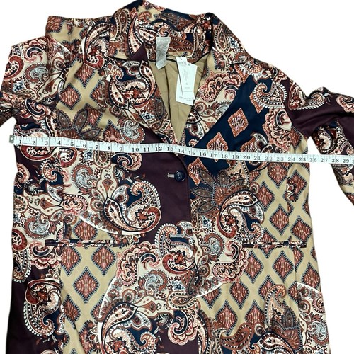 Abrigo Chico’s Drama Estampado Parche Chico’s Talla 4 20/22 Nuevo con Etiquetas - Imagen 9 de 20