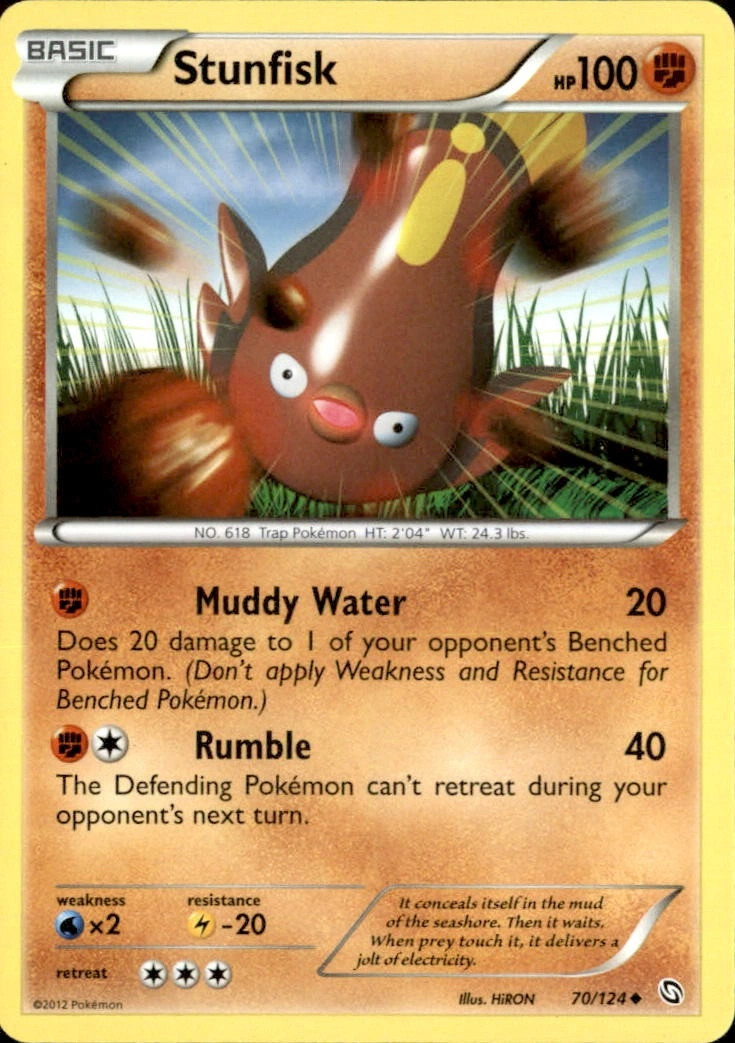 Stunfisk 70/124 Dragons Exalted Common NM Pokemon TCG