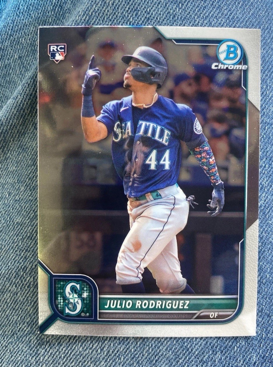 2022 Bowman Chrome Baseball Julio Rodriguez RC Rookie Seattle Mariners #48