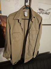Vintage Carhartt Pearl Snap Shirt Men  s M 16X34 Canvas Beige Western