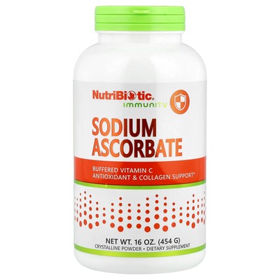 NutriBiotic Sodium Ascorbate Crystalline Powder 16 oz 454 g Egg-Free,