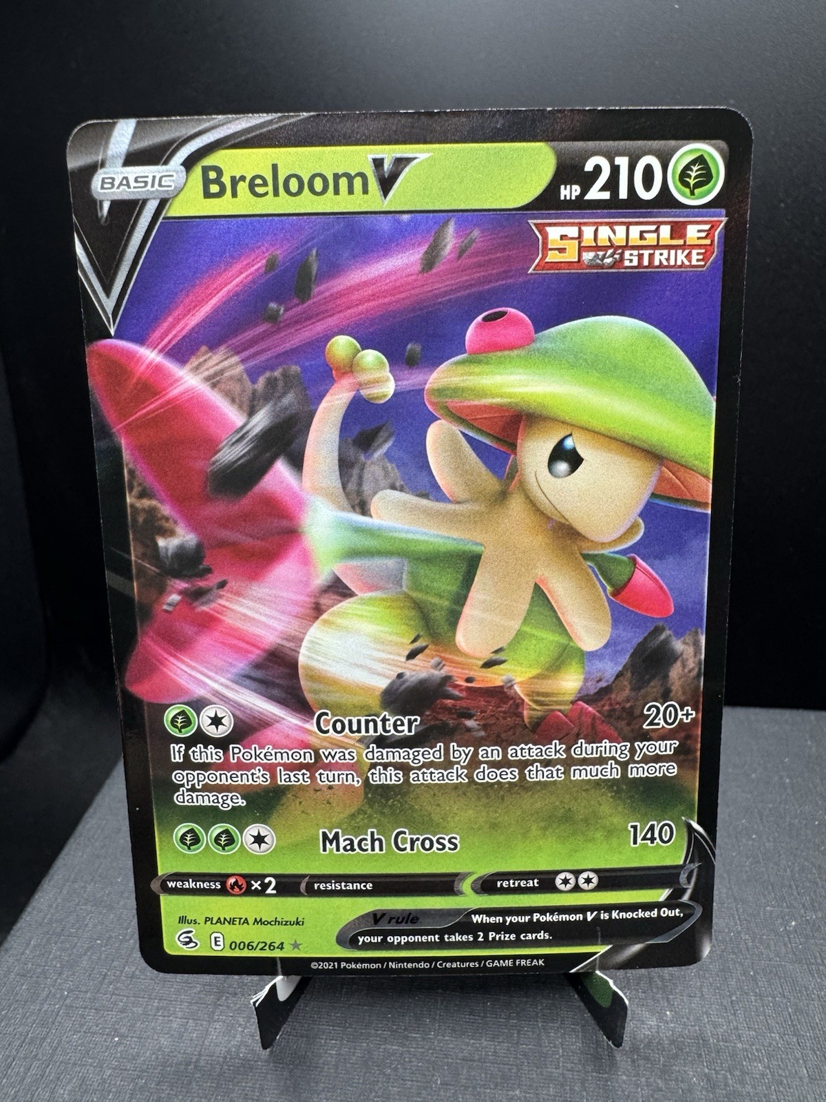 Pokemon TCG SWSH Fusion Strike Breloom V 006/264 Ultra Rare Holo NM