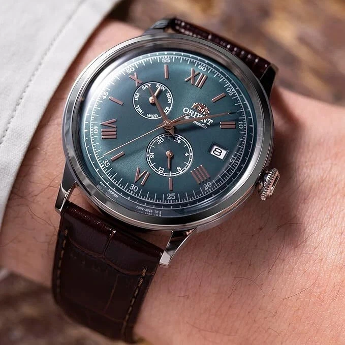 Orient Bambino RN-AK0703E Men's Watch JDM US Seller New In Box Rose Gold Green - Image 4 of 4