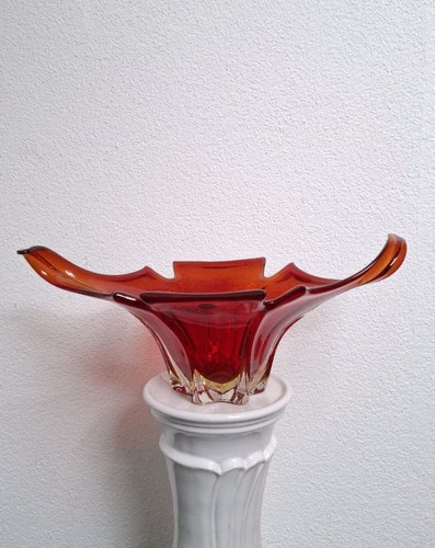 Murano Glass Bowl A Uranium Glass Midcentury Art - Bild 1 von 9