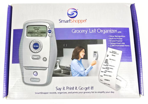 Smart Shopper GROCERY LIST ORGANIZER stampante vocale macchina per elenchi nuova con scatola