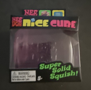 REAL Nice Cube Super Solid Squishy Purple Gel Squeeze cube Stress Reliever 3in