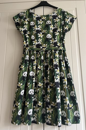 🐼STUNNING RUN & FLY PANDA GREEN COTTON DRESS SIZE 14 UK🐼 - Picture 5 of 8
