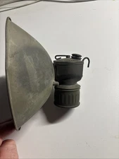 Antique Justrite Carbide Coal  Miners Lamp Light Helmet Lantern With Big Lens