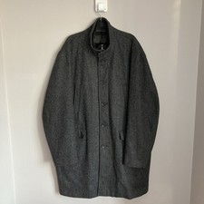 Mens 2XL Over Coat Jacket XXL Long Grey Next Wool Blend Tweed