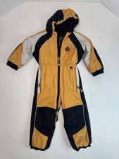 Obermeyer Kids I-Grow Ski Snow Suit One Piece Hooded Yellow Black Preschool Sz 2