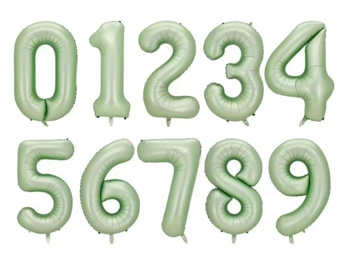 Number Four Balloon Pastel Sage Green Number 4 Balloon 32" Large Party Balloon - Bild 2 von 3