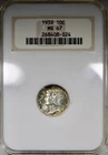 1939 Mercury Dime NGC MS67 Rainbow Toned Color OLD FATTY HOLDER