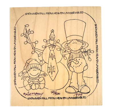 Rare Vintage 1999 For Me and My House-Snowmen Fall From Heaven Unassembled Stamp