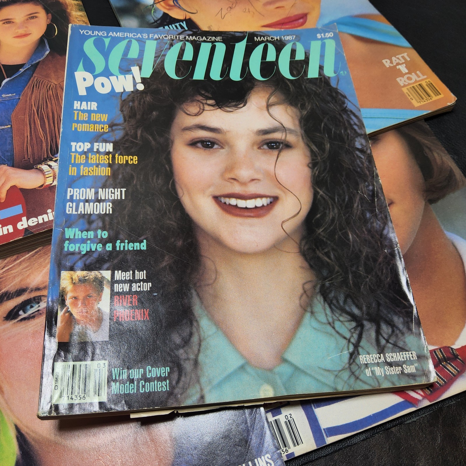 Vtg sEVENTEEN march 1987 rebecca schaeffer river phoenix prom fashions trends