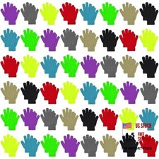 48 Pairs Kids Winter Magic Gloves Bulk For Boys Girls, Wholesale Multicolor