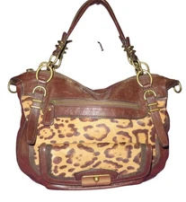 Coach 2012 Legacy Kristin Pinnacle Haircalf Ocelot Leather Laila Satchel #19956