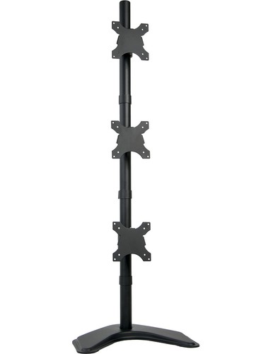 Triple Vertical LCD Monitor Height Adjustable Desk Mount Stand for 3 Screens ... - Picture 1 of 9