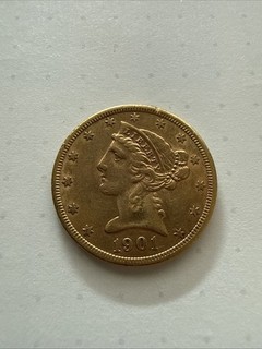 1901 S LIBERTY HEAD HALF EAGLE $5 DOLLAR GOLD