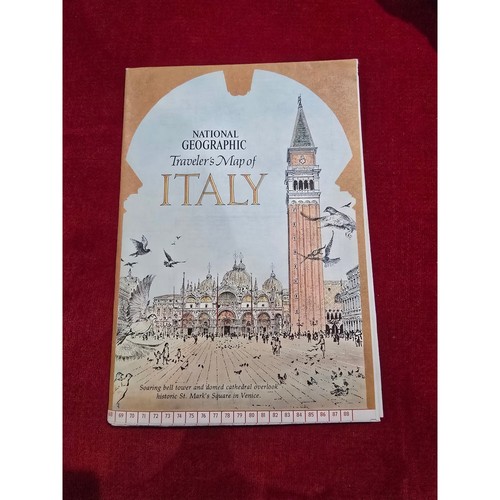 1970 National Geographic Travelers Map of Italy Vintage Cartographic Society