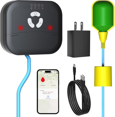 Smart Wifi Sump Pump Alarm with Backup Battery & App Alerts, 90Db Siren