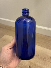 Vintage Cobalt Blue Glass Bottle Decorative Apothecary Refill Container