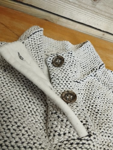 Damen Weird Fish Makkaroni 1/4 Knopf Sweatshirt cremeweiß und grau Größe Medium - Bild 7 von 9