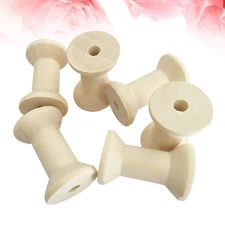 20 Pcs Natural Wooden Empty Thread Spool Coils Roller for Sewing Crafts 5 cm