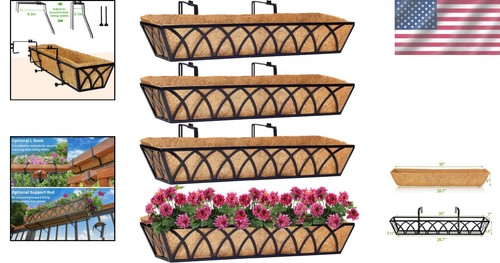 Versatile 30-Inch Hanging Planter Baskets with 100% Coconut Liners - 4 Pack - Picture 2 of 10