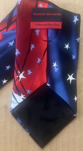 Corbata J. Garcia 100% Seda Otra Mariposa Colección Cincuenta y Cinco Estrellas Patrióticas - Imagen 13 de 13