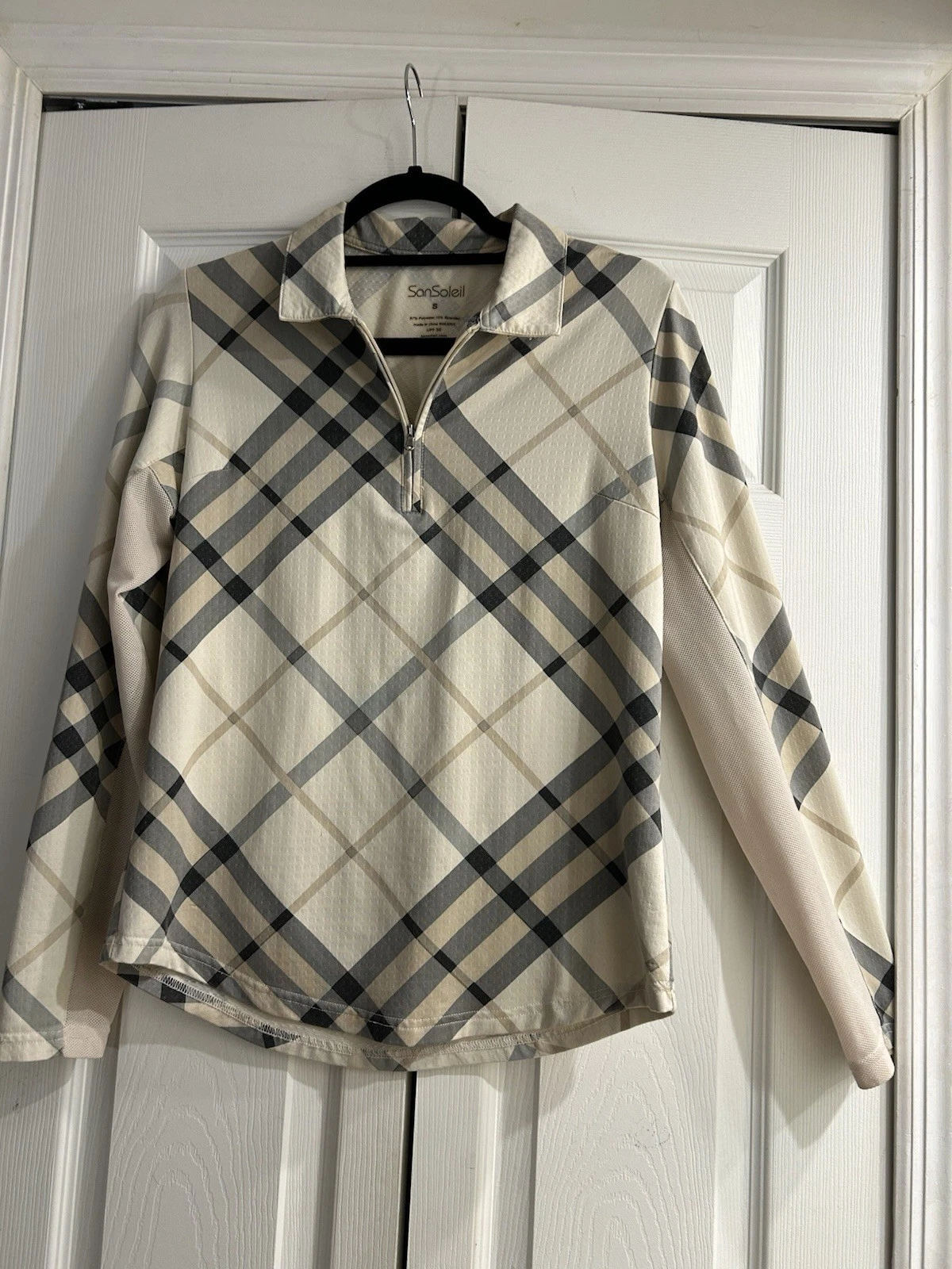San Soleil Sun Protection Plaid pull over Top~UPF 50~36" bust~Small