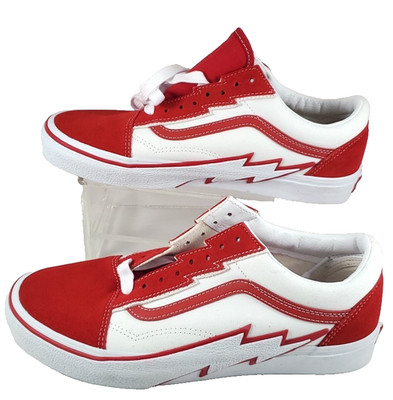 Vans Old School Bolt 2-Tone Red/True White Shoes US Men 10