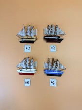 Miniature Wooden Sailboat Refrigerator Magnets Vintage Sailing Ship Magnet Gift