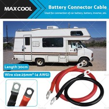 30cm Battery Joiner Connector Lead DC Wire 100A 12V 24V Cable Lugs Red Black