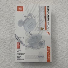 JBL Endurance Race 2 Bluetooth Noise-Canceling Wireless IP68 Earbuds White 