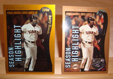 2002 Topps MLB Cards #160 & #332 Barry Bonds Season Highlight, Silver & Gold