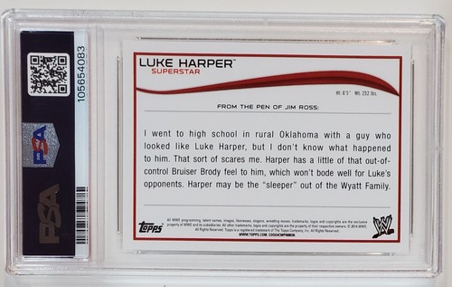 2014 Topps WWE Wrestling Luke Harper Autographs PSA 9 Mint Auto Signed - Bild 3 von 3