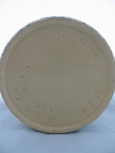 Roseville Robinson Ransbottom Pottery (RRP) Green Sponge 2 Qt. High Jar Crock - Picture 4 of 12