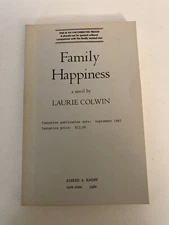 Family Happiness by Laurie Colwin (1982) Advance Uncorrected Proof ARC