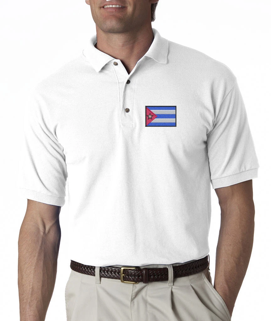 Cuba Flag Mens Embroidered Polo Shirt XS 6XL LT 4XLT Havana Cuban New