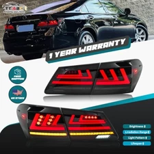 Pair Smoke LED Tail Lights Fit For Lexus ES350 2007-2012 Dynamic Turn Rear Lamps