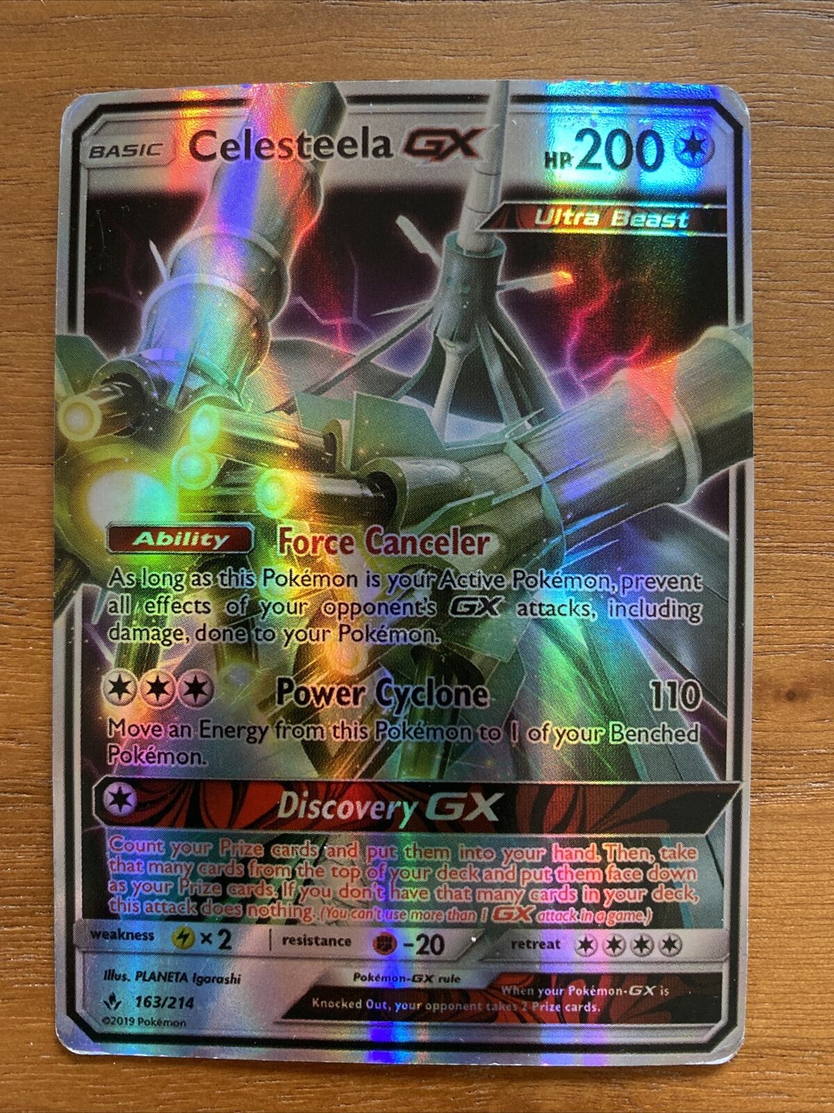 Celesteela GX 228/214 Rainbow Secret Rare Pokemon Card Near Mint