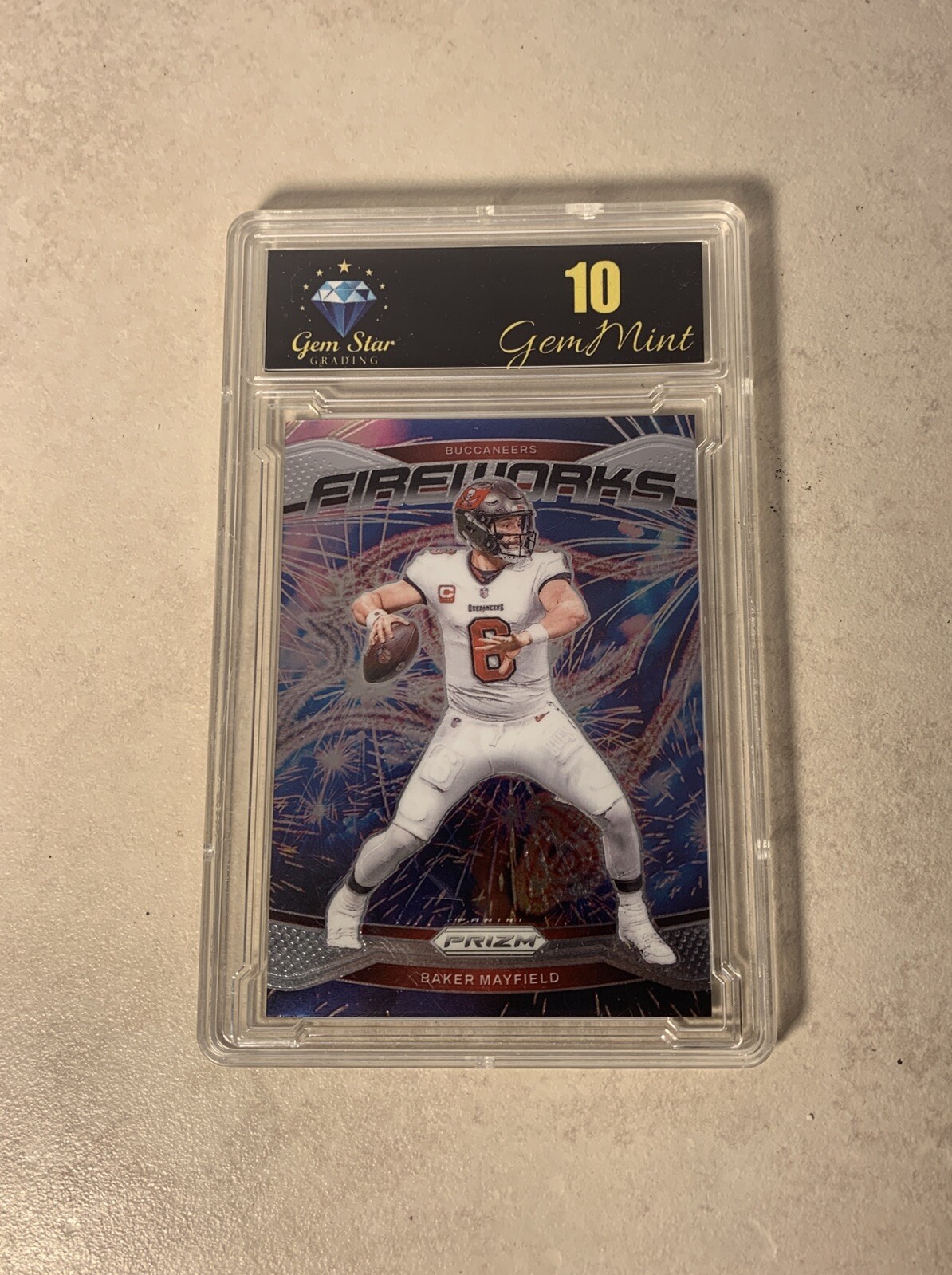 Baker Mayfield Slab 2024  Panini Prizm Fireworks #6 Tampa Bay Buccaneers