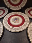 Set of 6 Continental Ivory  Bavaria Floral with Red Trim 10 1/2" Dinner Plates — photo 6